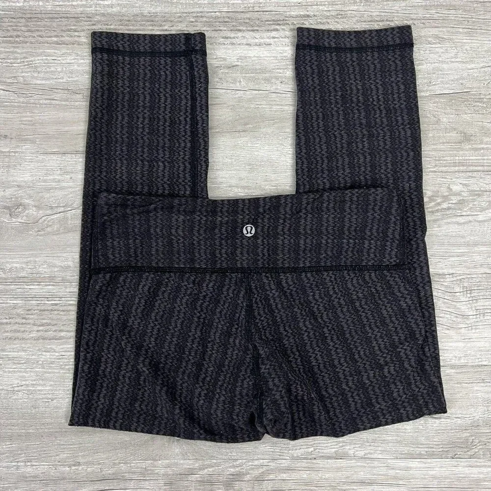 Lululemon Wunder Under Leggings 21” Crop Gray Herringbone